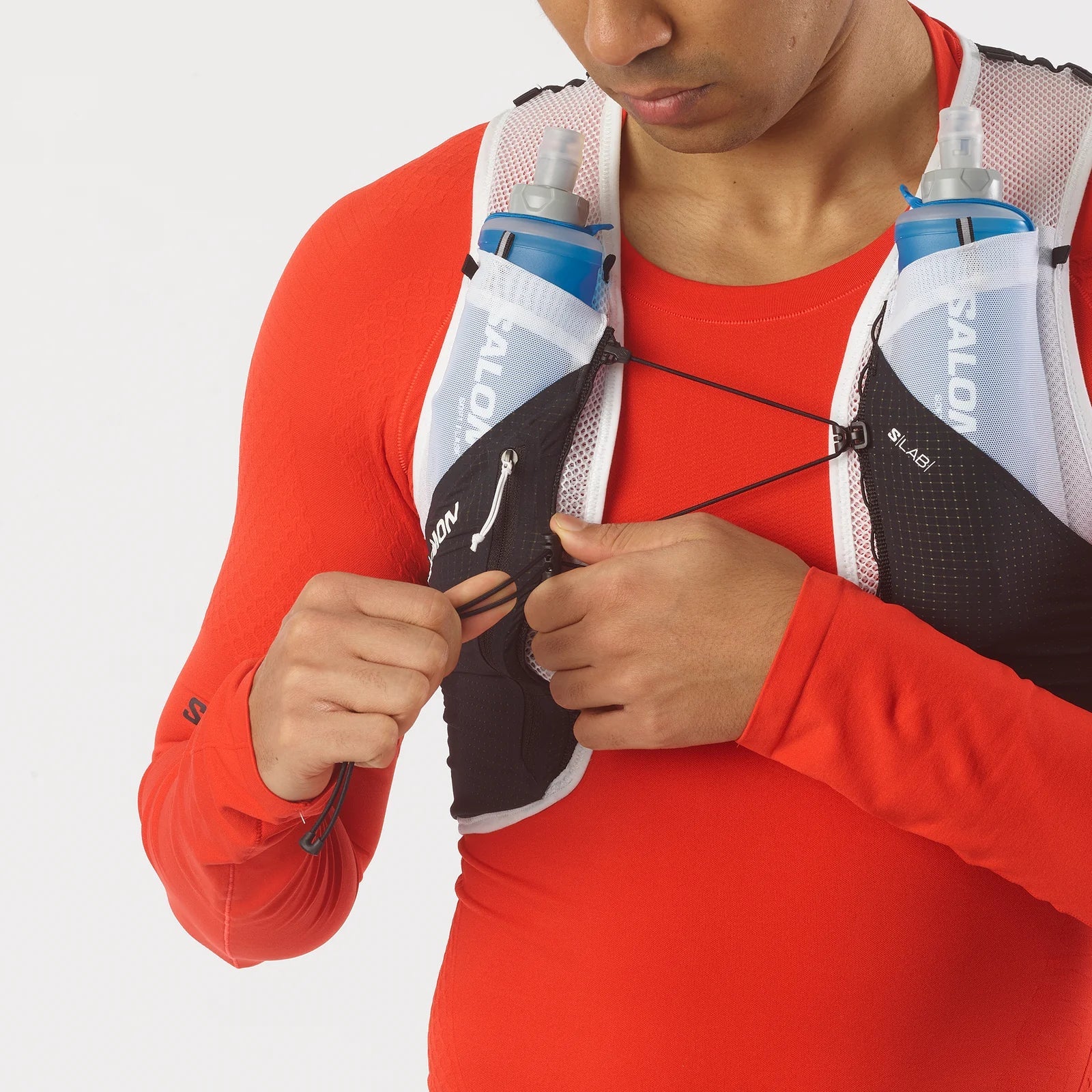 Salomon S/LAB Pulsar 3 With Flasks Vest Backpack (Unisex) - Black White - Image 5